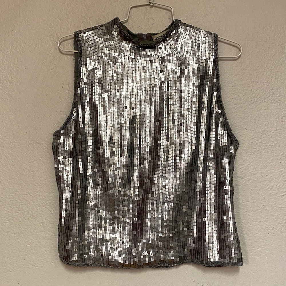Holt Renfrew Silver Sequin Top, 14 - Picture 8 of 10